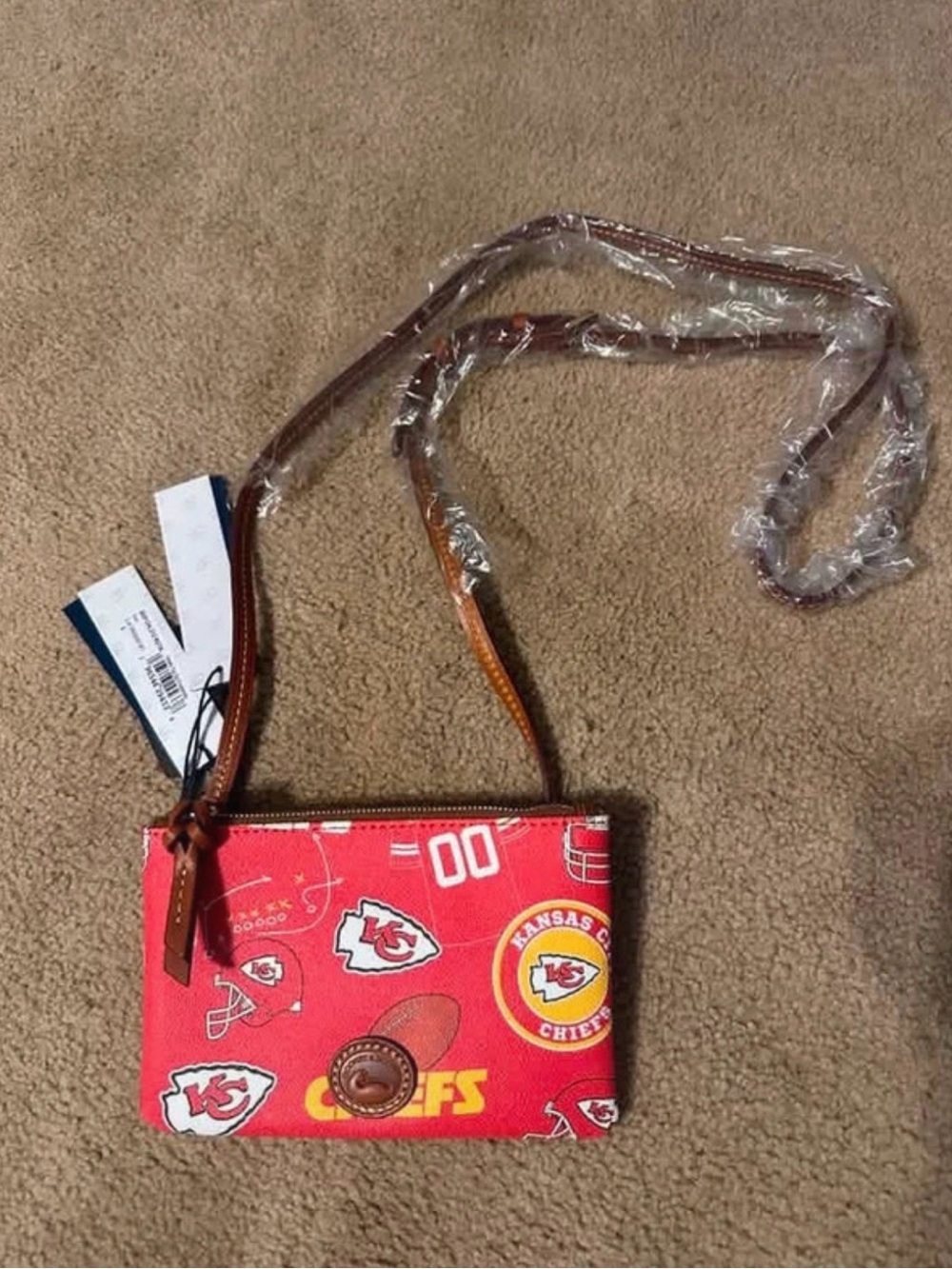 Dooney & Bourke Red Logo Crossbody Wristlet NWT